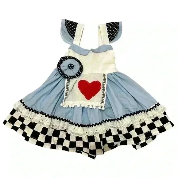Alice in Wonderland Girls Dress, Alice in Wonderland Birthday Outfit,Alice Dress - Picture 1 of 13